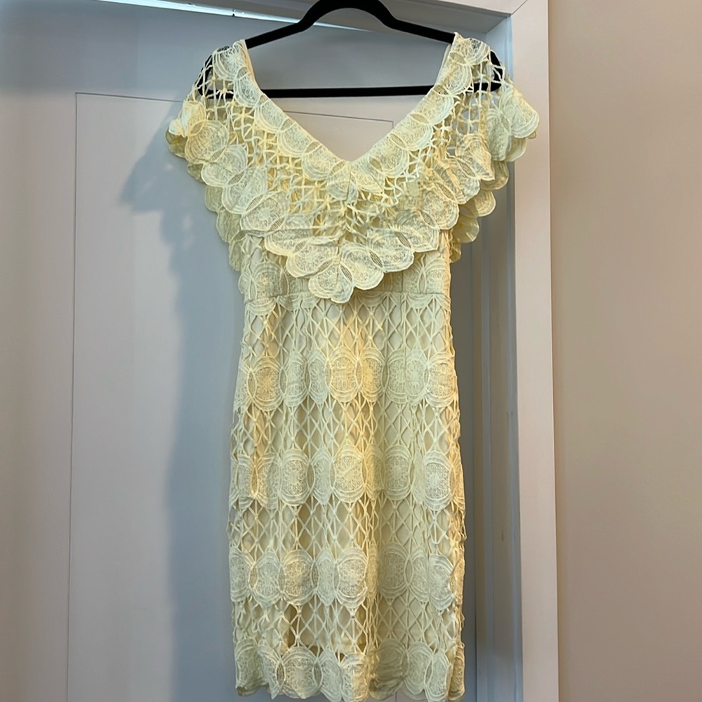 Soieblu yellow lace dress- NWT